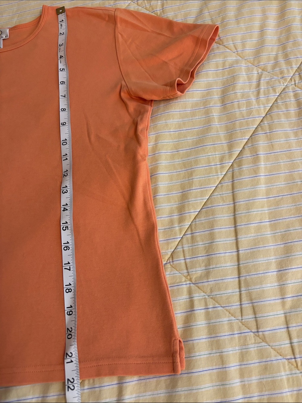 Talbots Women’s Petite M Bright Orange Short Sleeve Crewneck Tee - Picture 6 of 7